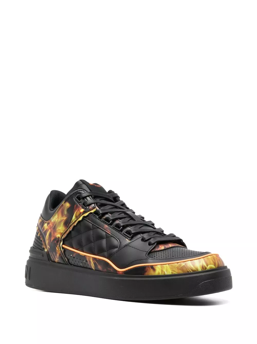 Affordable Balmain B-Court flame-print leather sneakers Men 0116