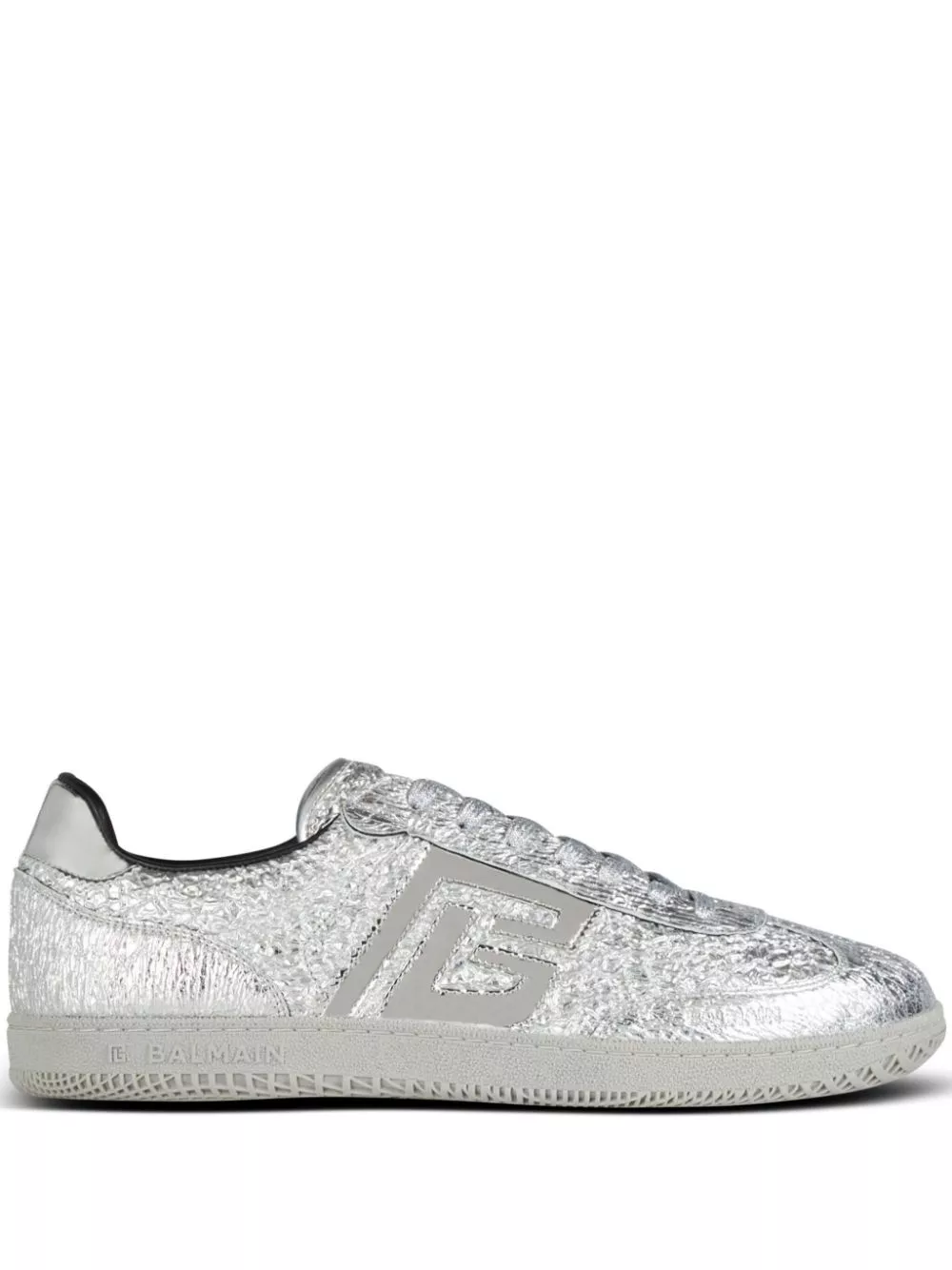 Affordable Balmain Swan metallic-leather sneakers Men 0125