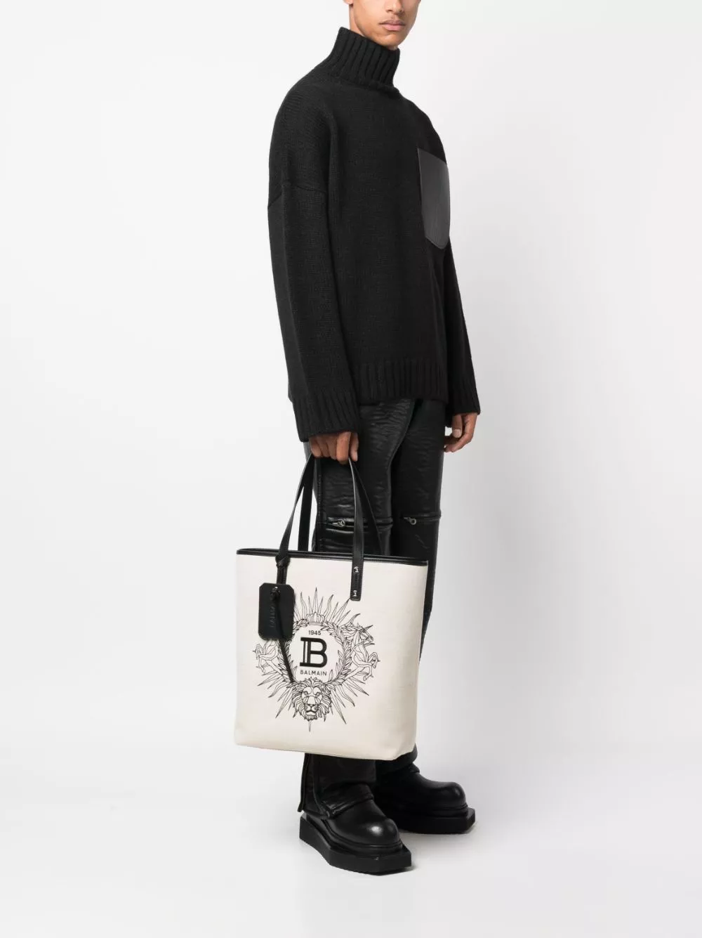 Affordable Balmain Varsity embroidered-logo tote bag Men 0122