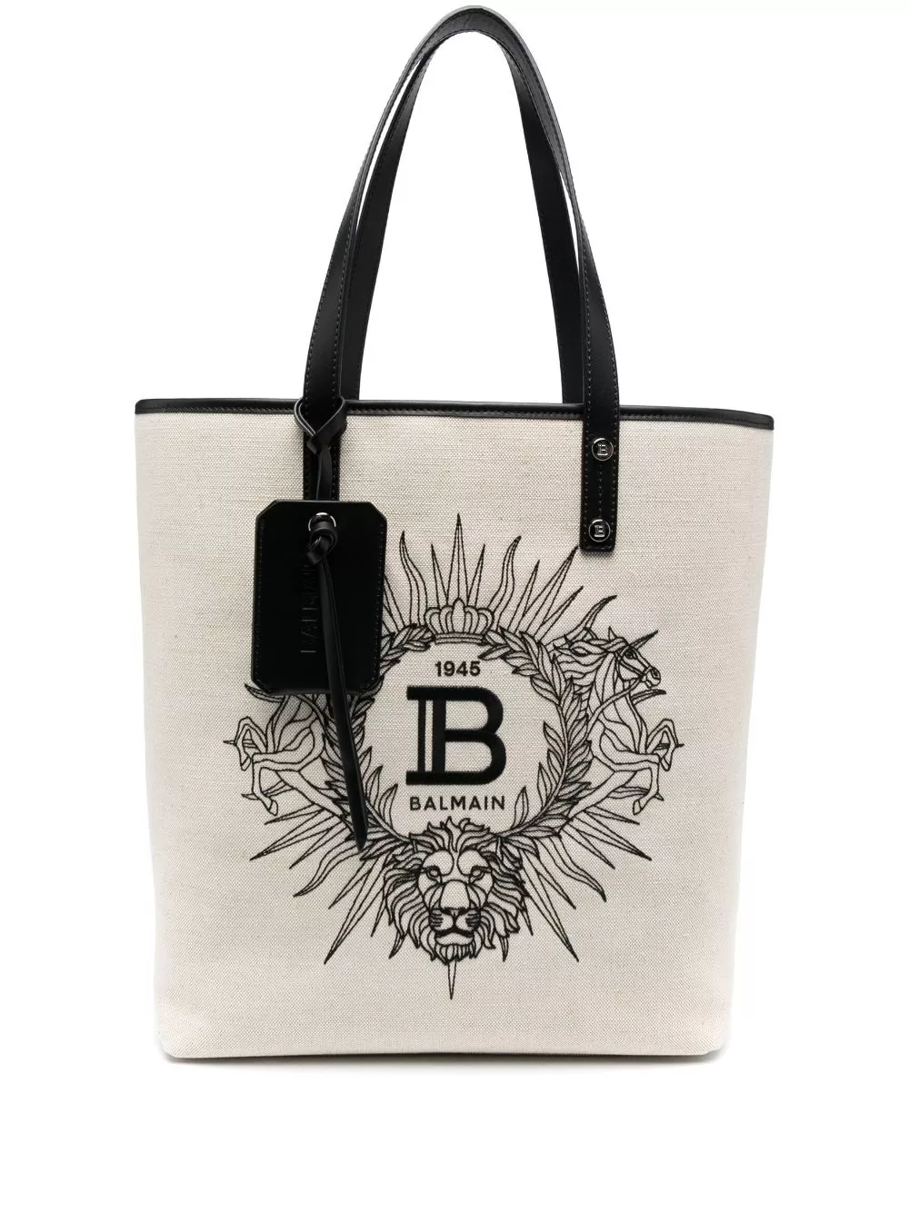 Affordable Balmain Varsity embroidered-logo tote bag Men 0122