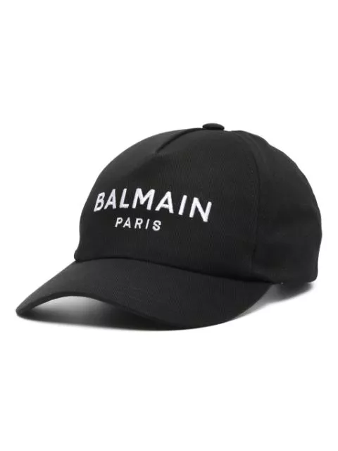 Balmain logo-embroidered cotton cap hat Men 0126