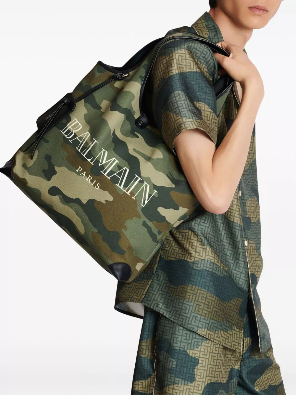 Affordable Balmain B-Army camouflage-print tote bag Men 0122