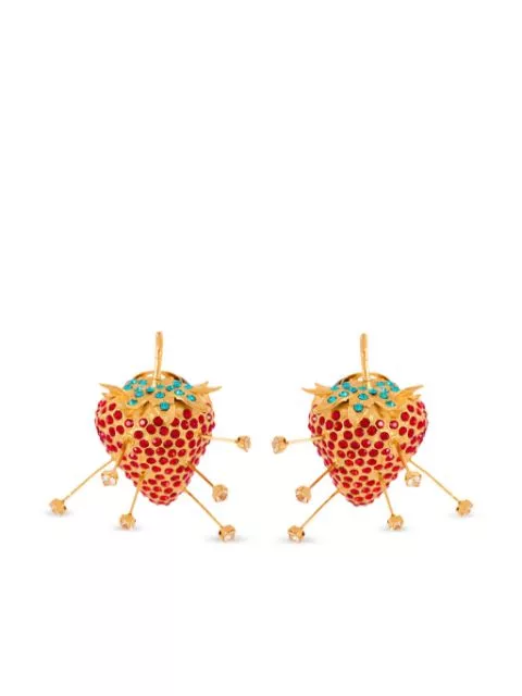 Balmain strawberry rhinestones earrings Women 0119