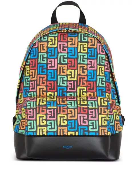 Balmain Multicoloured Pb Labyrinth Canvas backpack Men 0122