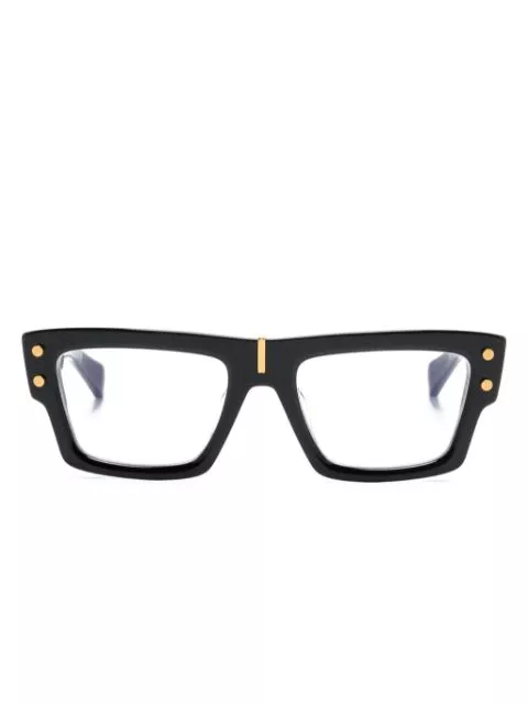 Balmain Eyewear Majestic rectangle-frame glasses Men 0126