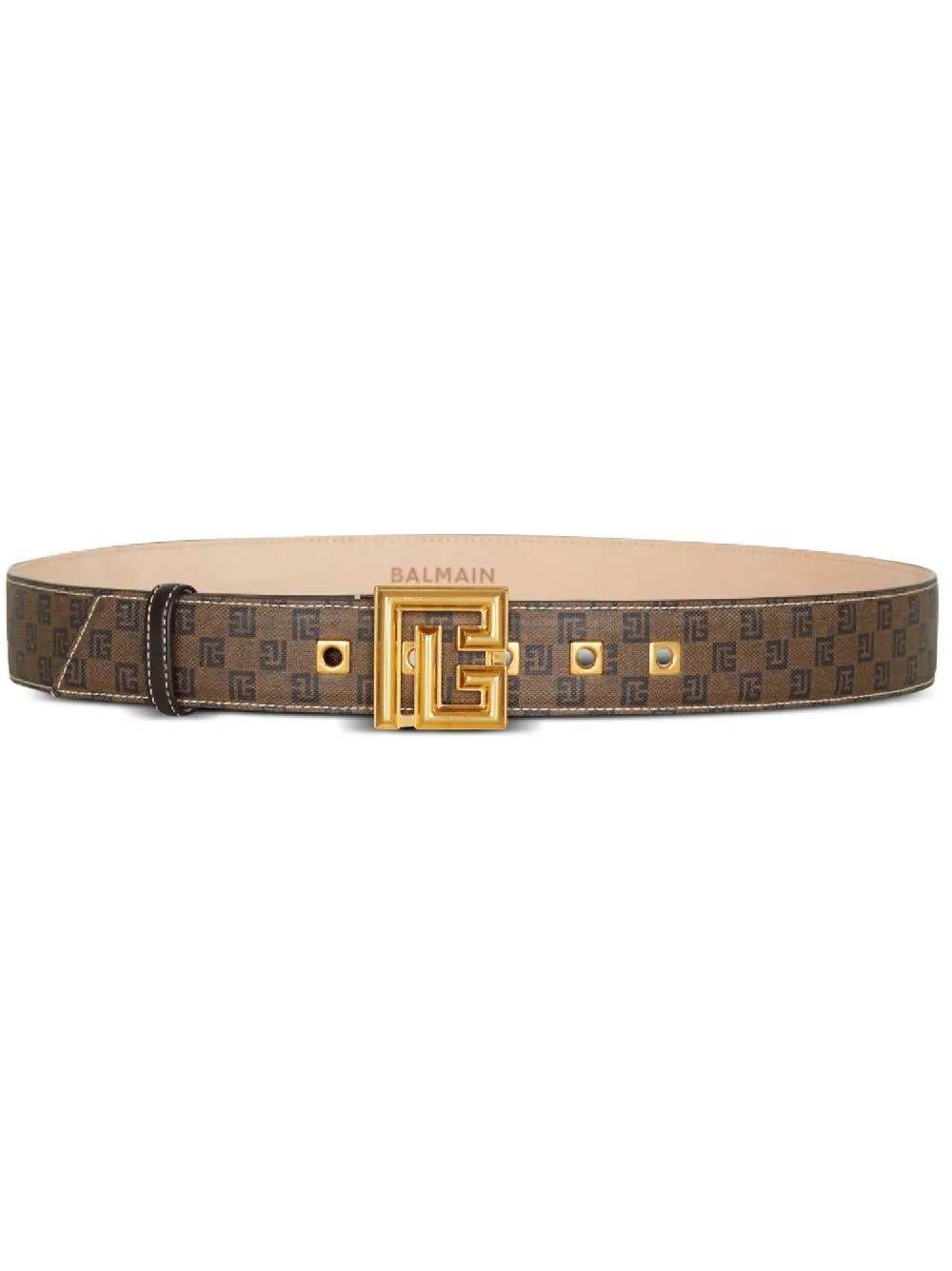 Affordable Balmain monogram-print logo-plaque belt Men 0126