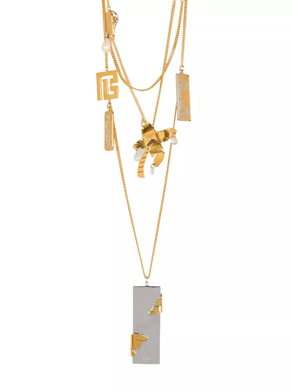 Affordable Balmain Miami embellished sautoir necklaces Women 0124