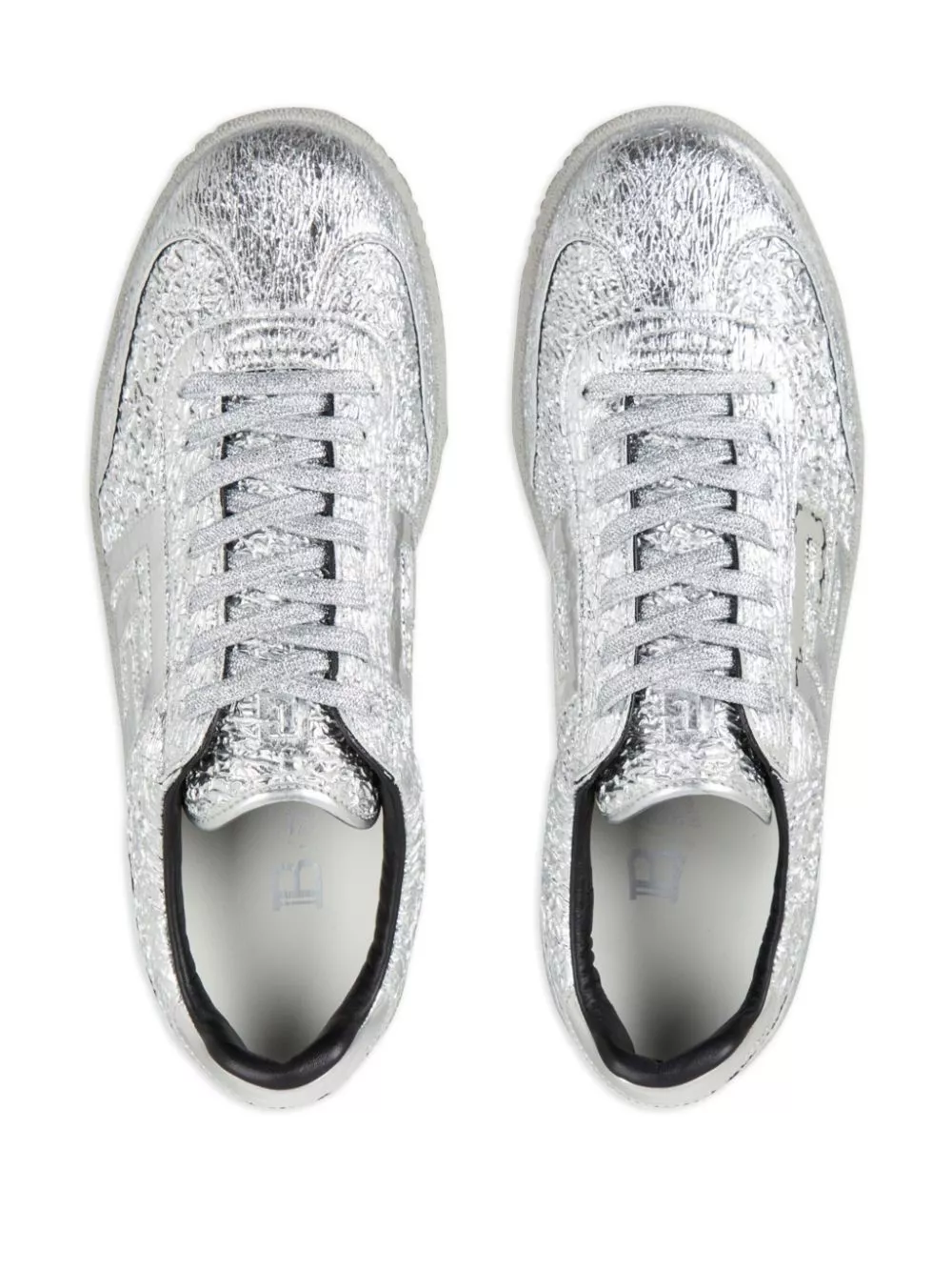 Affordable Balmain Swan metallic-leather sneakers Men 0125