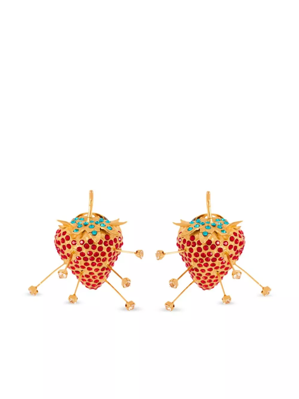 Cheap Balmain strawberry rhinestones earrings Women 0119