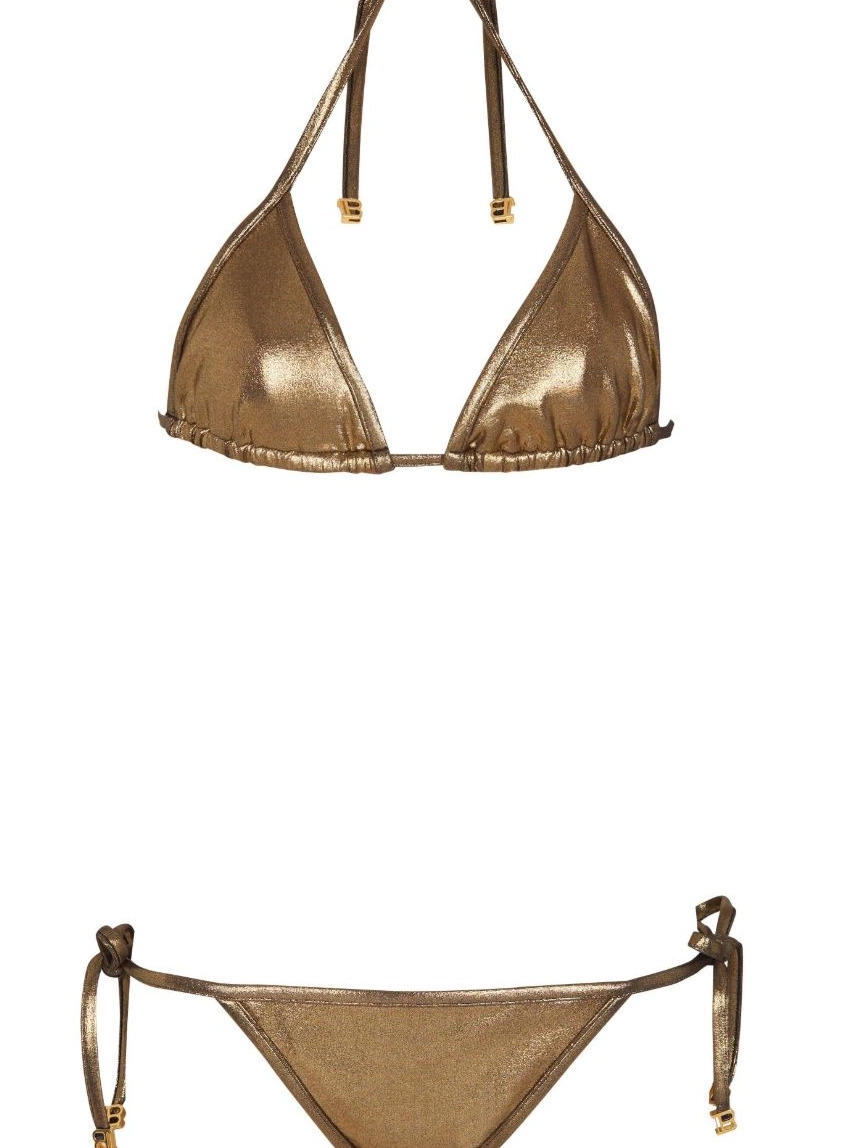 Affordable Women metallic Balmain triangle bikini set 0210