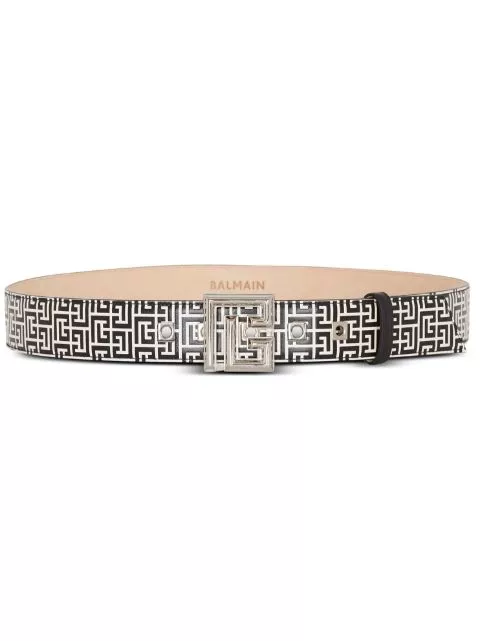 Cheap Balmain PB Labyrinth leather belt Men 0204