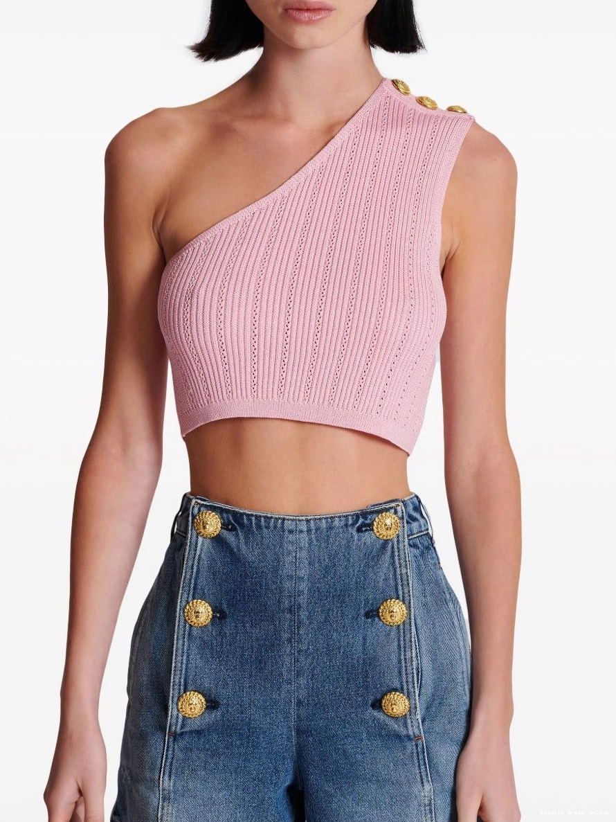 Affordable knit top Balmain asymmetric Women 0216