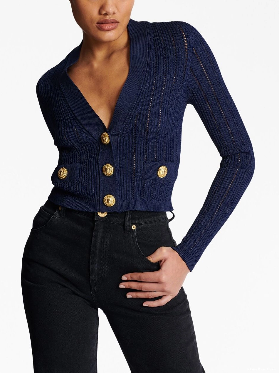 Affordable Balmain cardigan Women cropped V-neck 0210