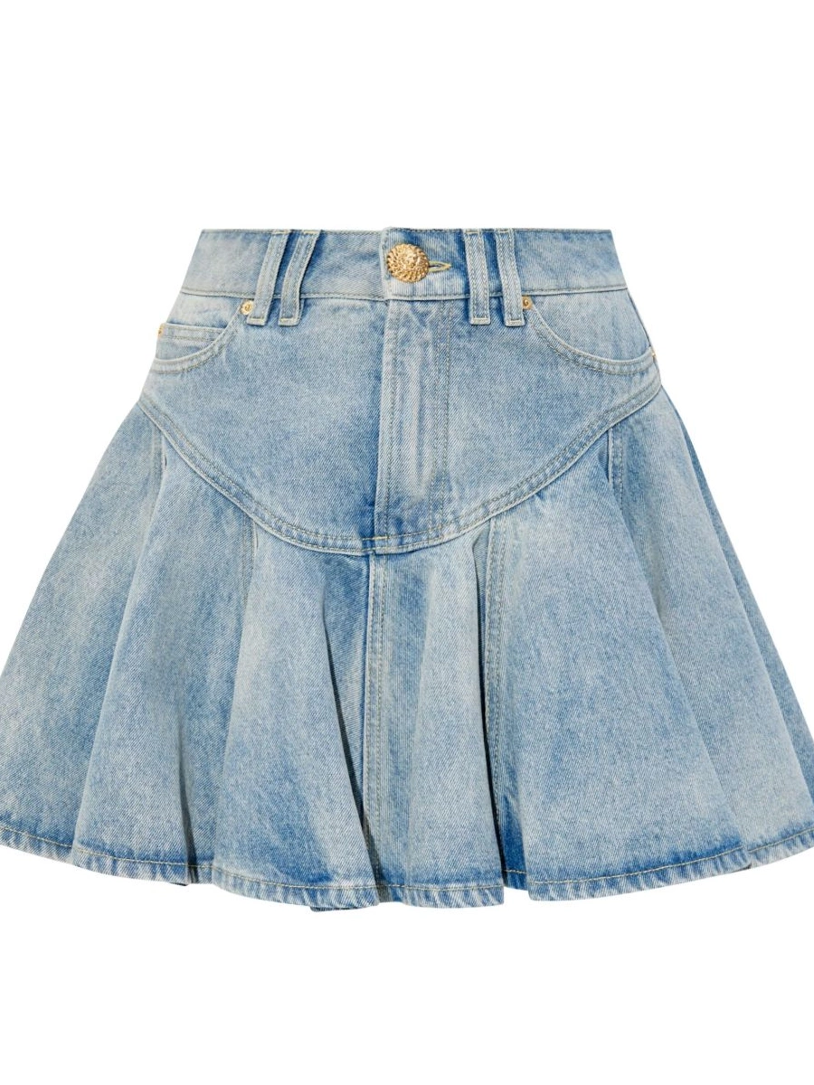 Affordable Women denim mini skirt Balmain 0212