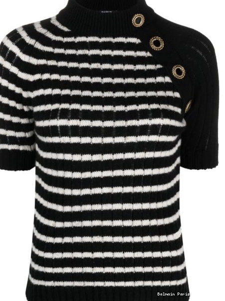 Cheap cashmere-blend striped top Balmain Women 0219