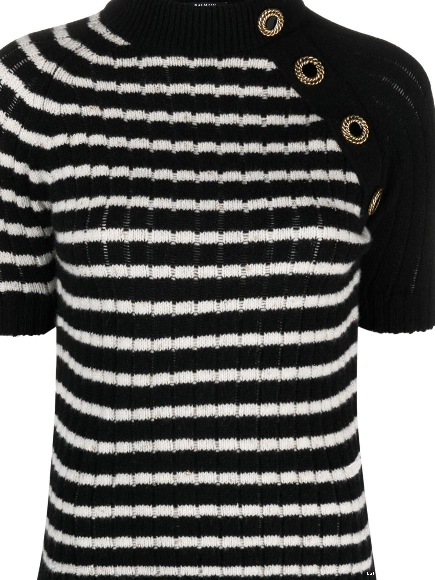 Cheap cashmere-blend striped top Balmain Women 0219