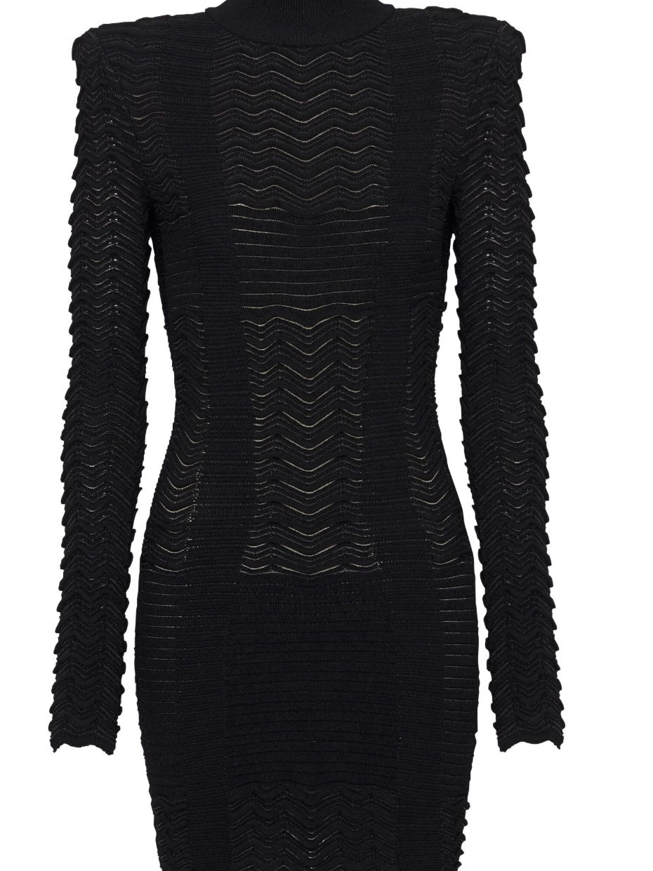 Affordable minidress long-sleeve Women Balmain textured 0212