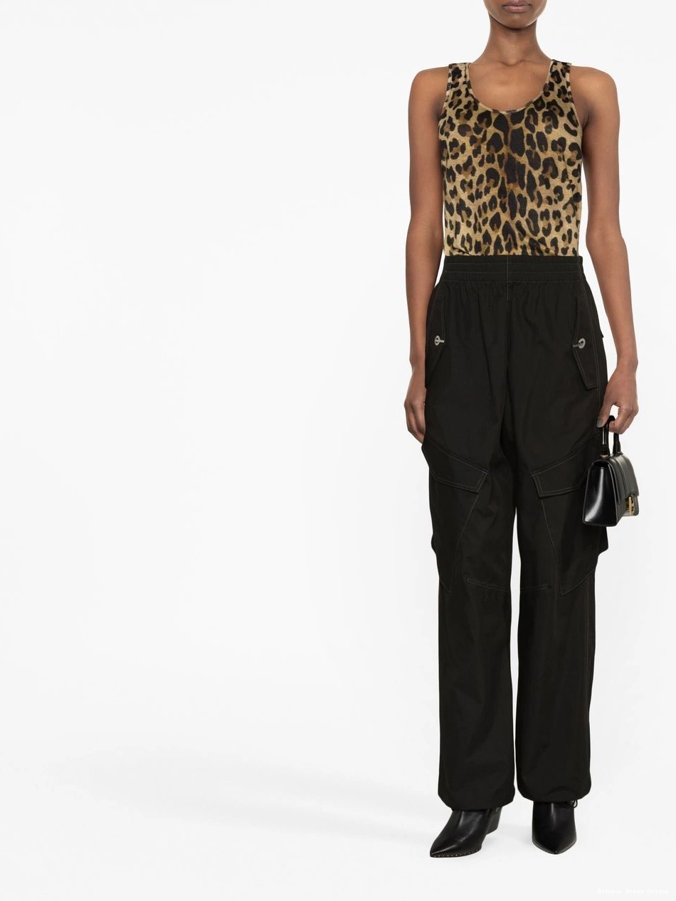 Affordable tank top leopard-print linen Balmain Women 0209