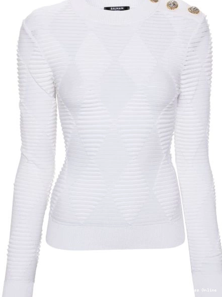 Affordable Women jumper crew-neck Balmain 3D-knit 0210