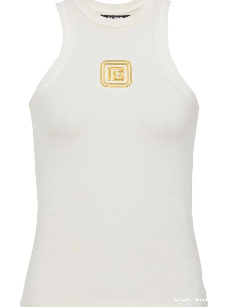 Affordable tank Balmain logo-embroidered top Women 0220