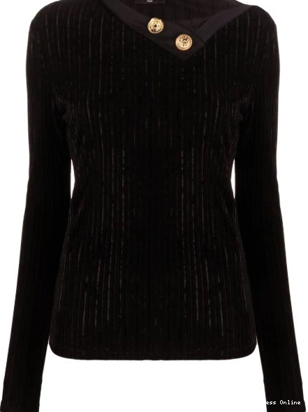 Cheap long-sleeve button-embellished Women top Balmain 0225