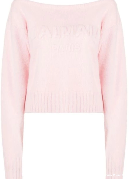 Affordable Women slash-neck jumper Balmain long-sleeve 0225