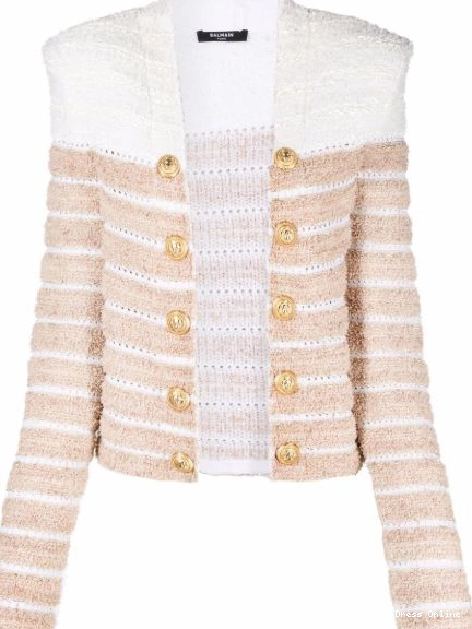 Cheap two-tone jacket Women tweed Balmain 0224