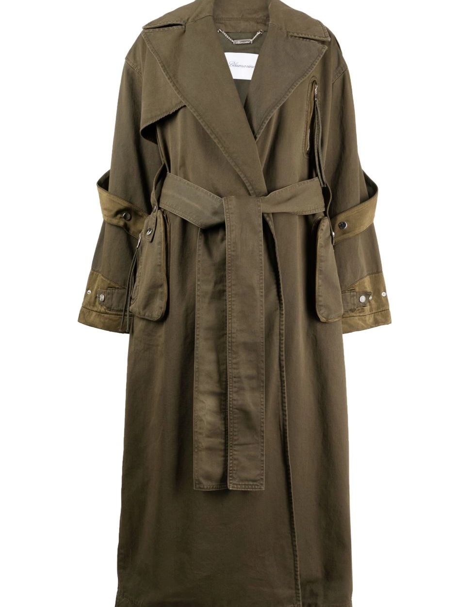 Affordable Women cotton Balmain coat belted trench 0223