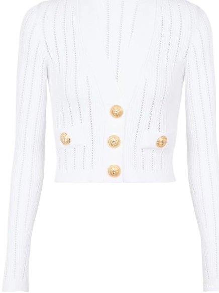 Cheap knitted cropped V-neck Women Balmain cardigan 0220