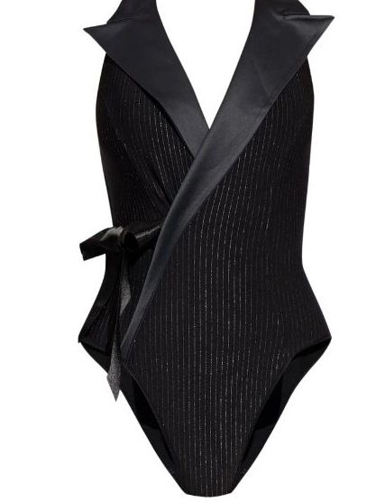 Cheap thread Women swimsuit Balmain detail lapel metallic 0220