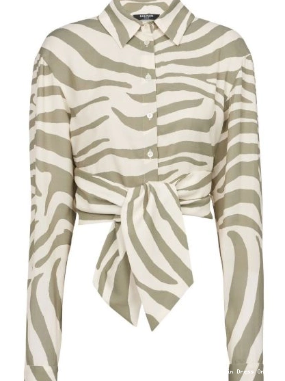 Cheap Women shirt Balmain tie-waist animal-print 0212