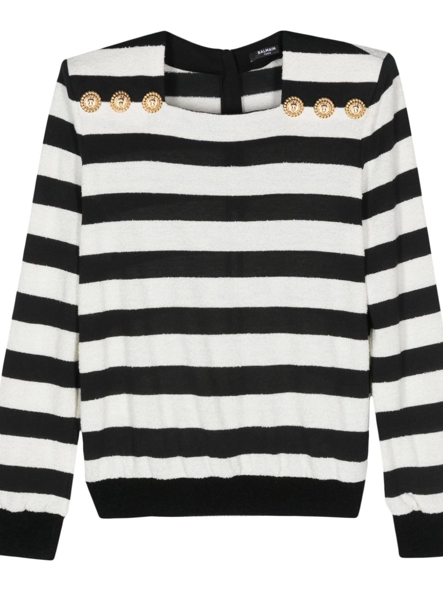 Affordable jumper embossed-button Women striped Balmain 0209