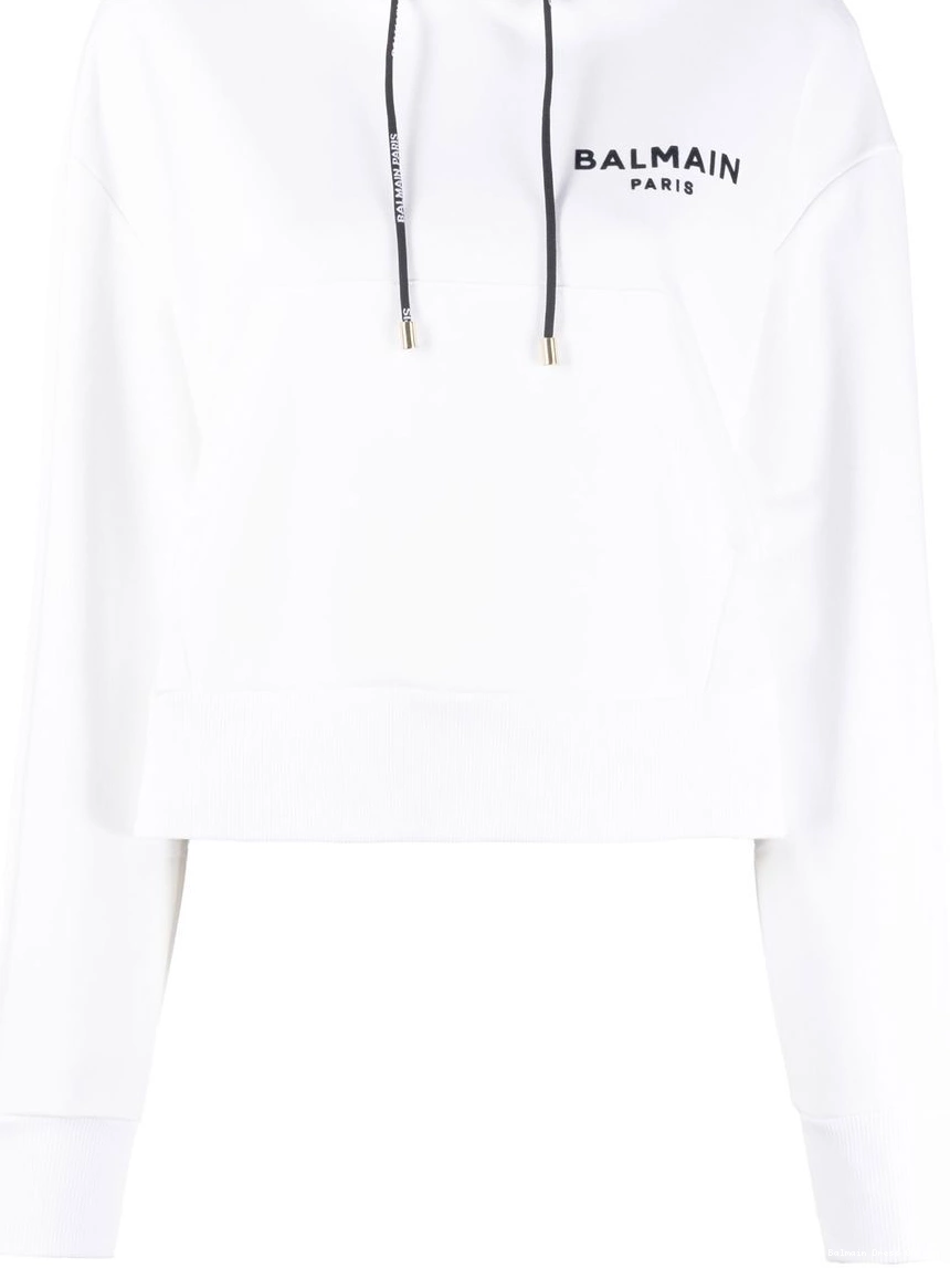 Cheap cropped Women logo-print hoodie Balmain 0217