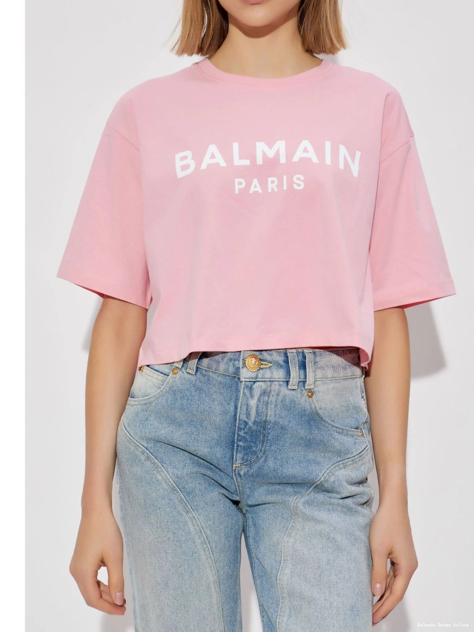 Cheap Balmain cotton Women T-shirt logo-print 0216