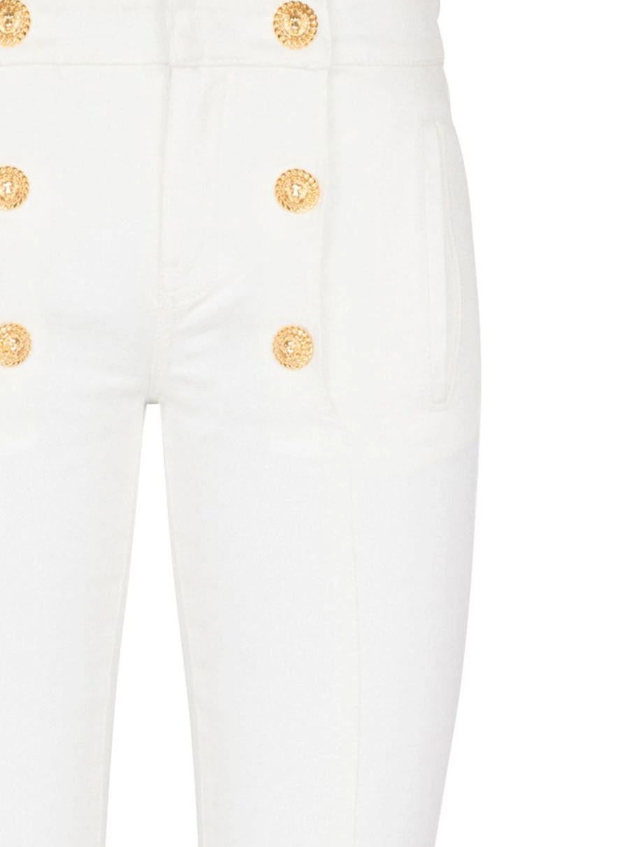 Cheap button-detail Balmain jeans Women slim-cut 0210