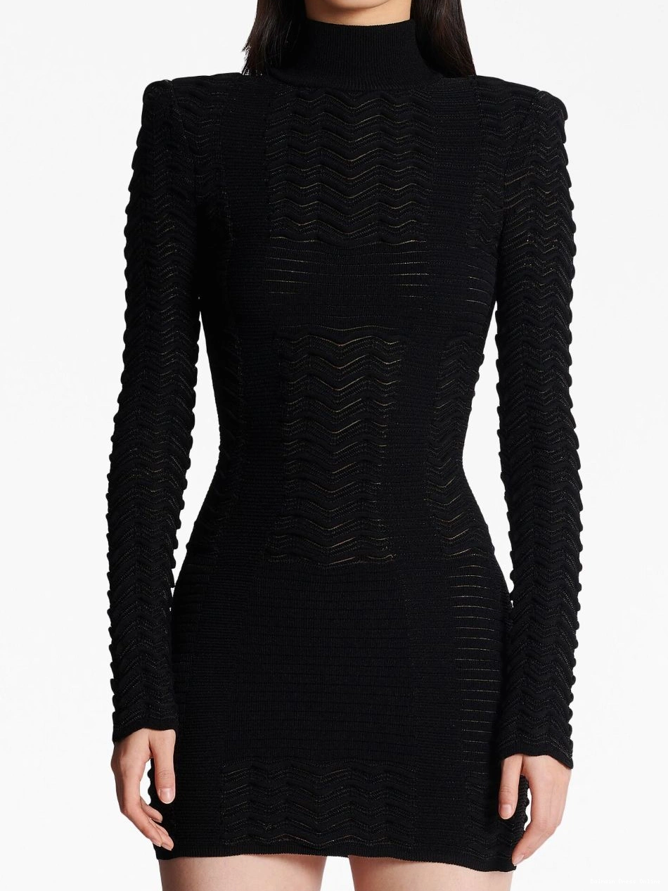 Affordable minidress long-sleeve Women Balmain textured 0212