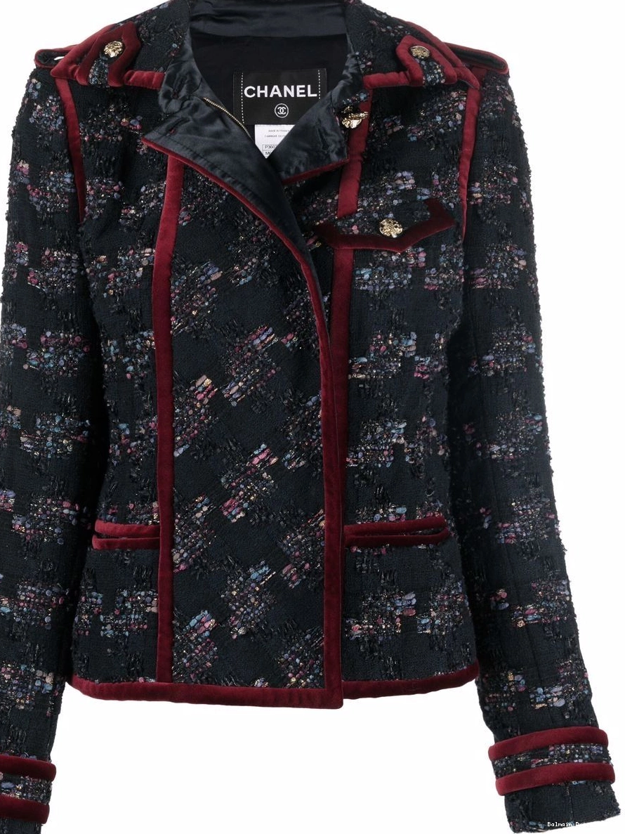 Affordable double-breasted Balmain tweed Women jacket 0209