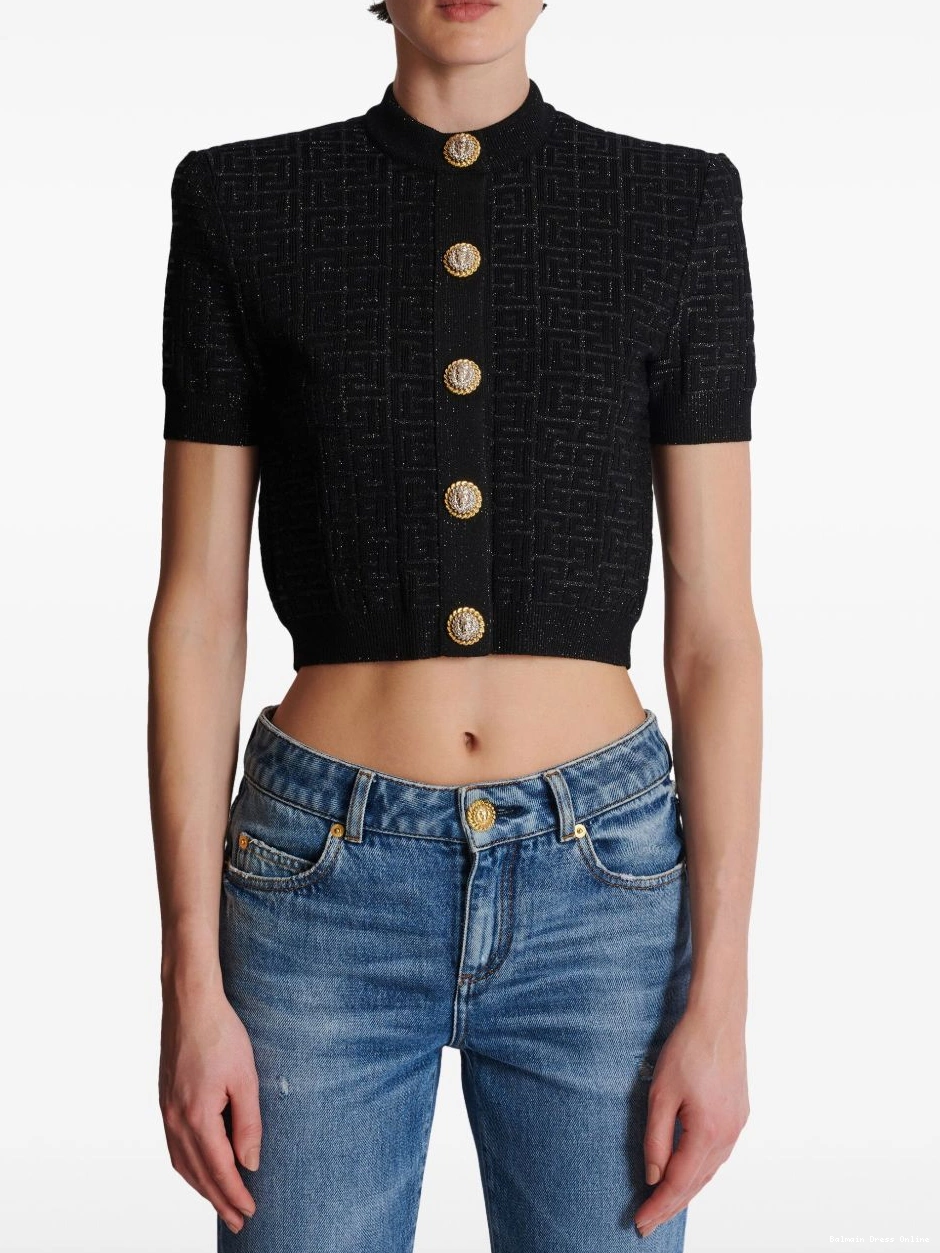 Affordable Labyrinth cropped Women Balmain cardigan PB 0217