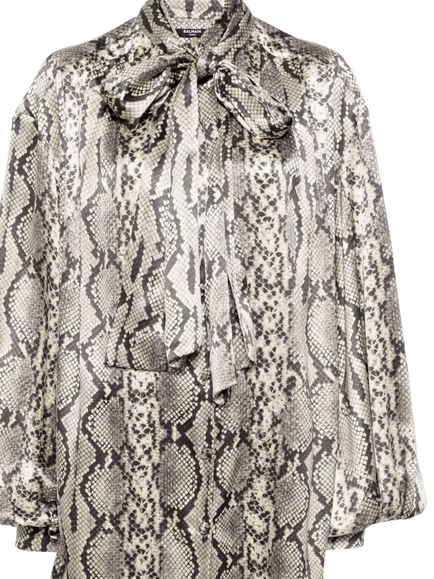 Cheap Balmain silk Women blouse snakeskin-print 0218