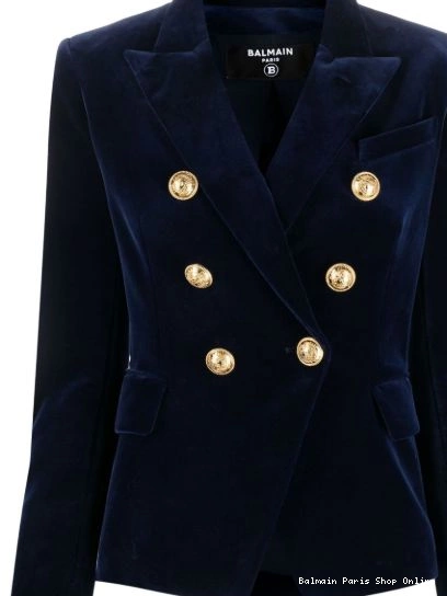 Affordable Women velvet tailored blazer Balmain 0222