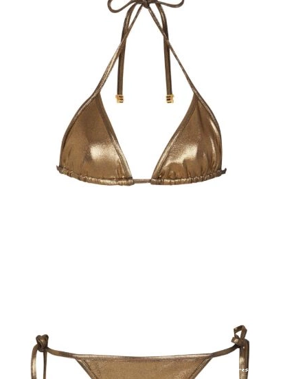 Affordable Women metallic Balmain triangle bikini set 0210