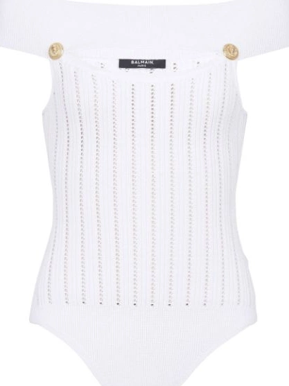 Affordable Women knit bodysuit Balmain openwork 0210