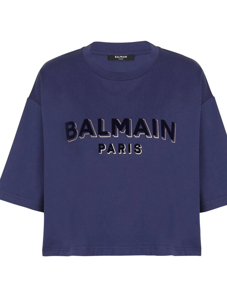 Cheap Women T-shirt Balmain logo-print cropped 0209