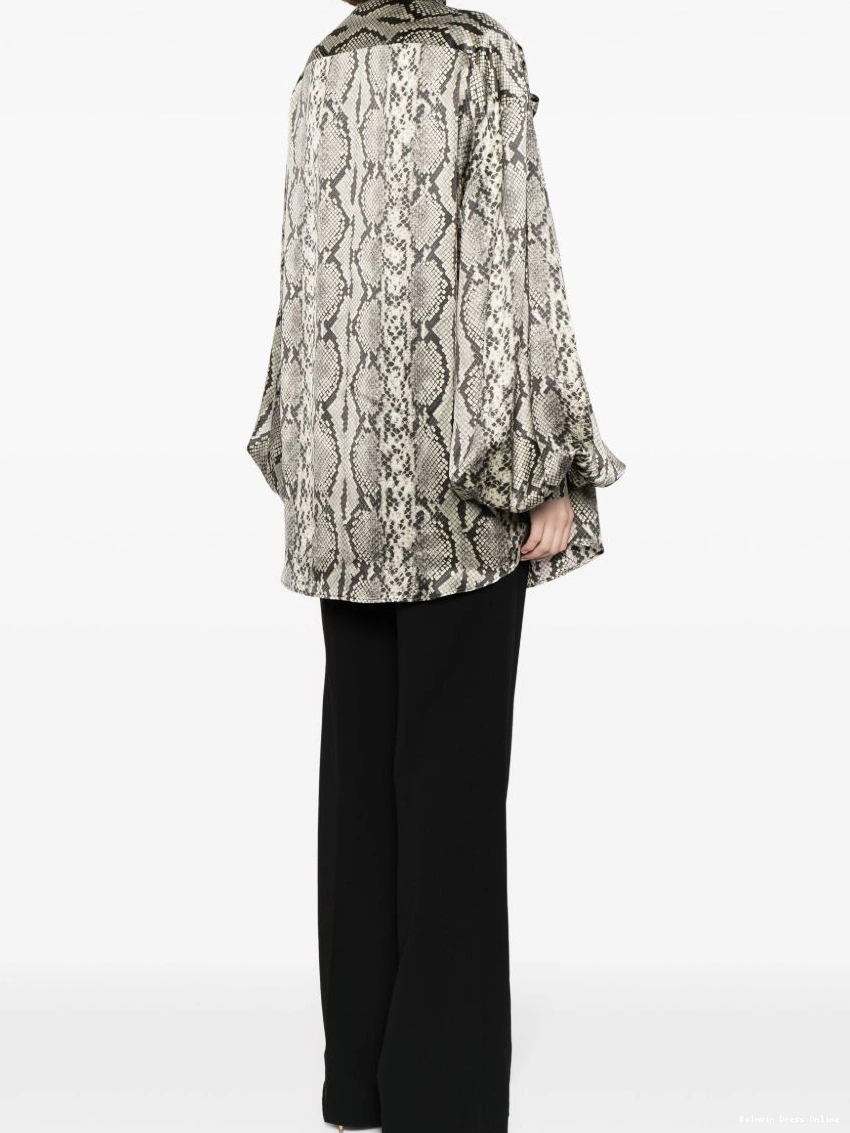 Cheap Balmain silk Women blouse snakeskin-print 0218