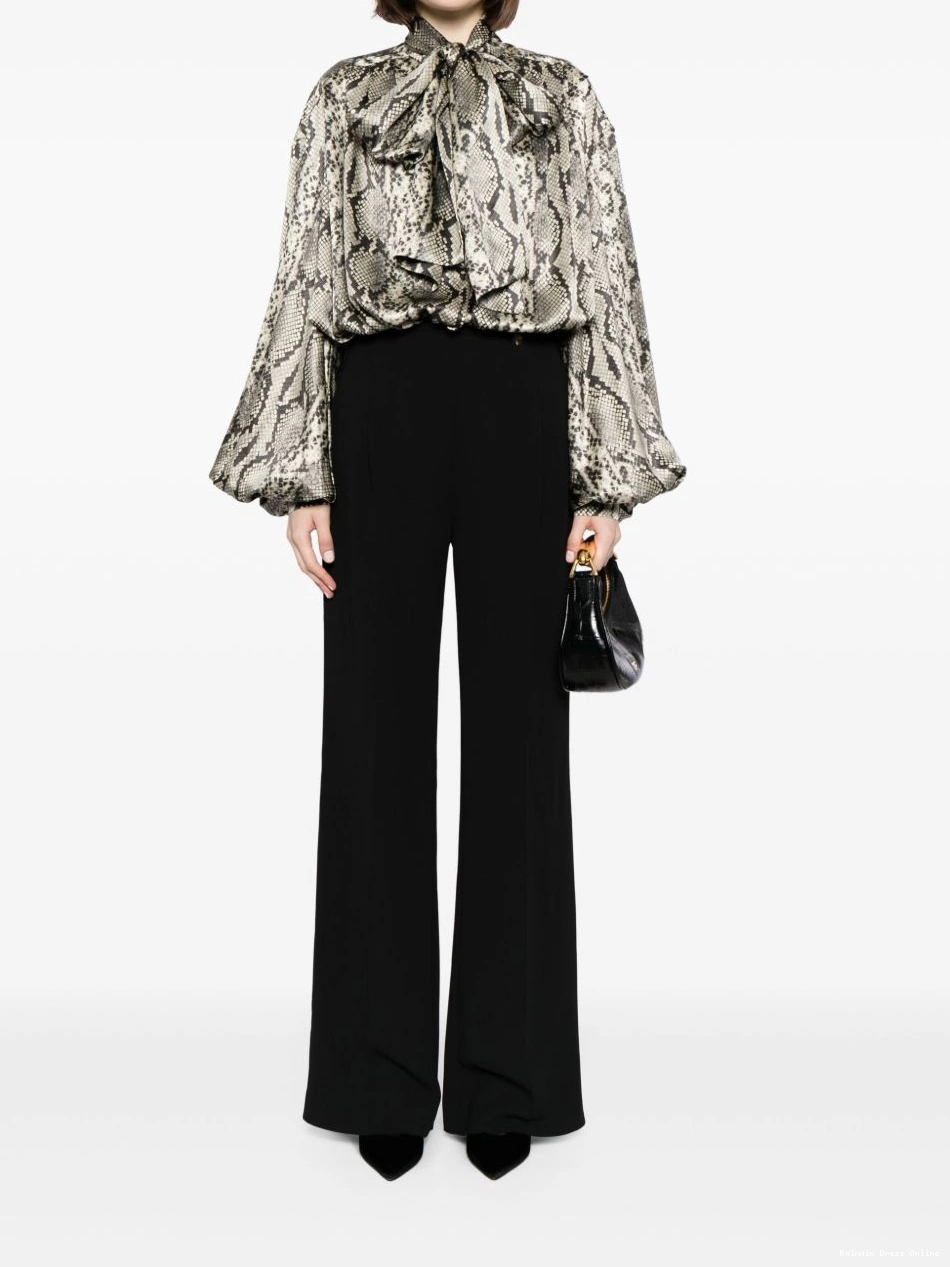 Cheap Balmain silk Women blouse snakeskin-print 0218