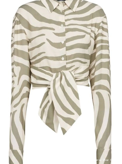 Affordable tie-waist Women Balmain animal-print shirt 0208