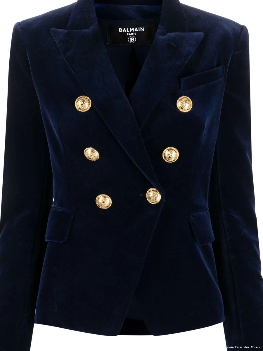 Affordable Women velvet tailored blazer Balmain 0222