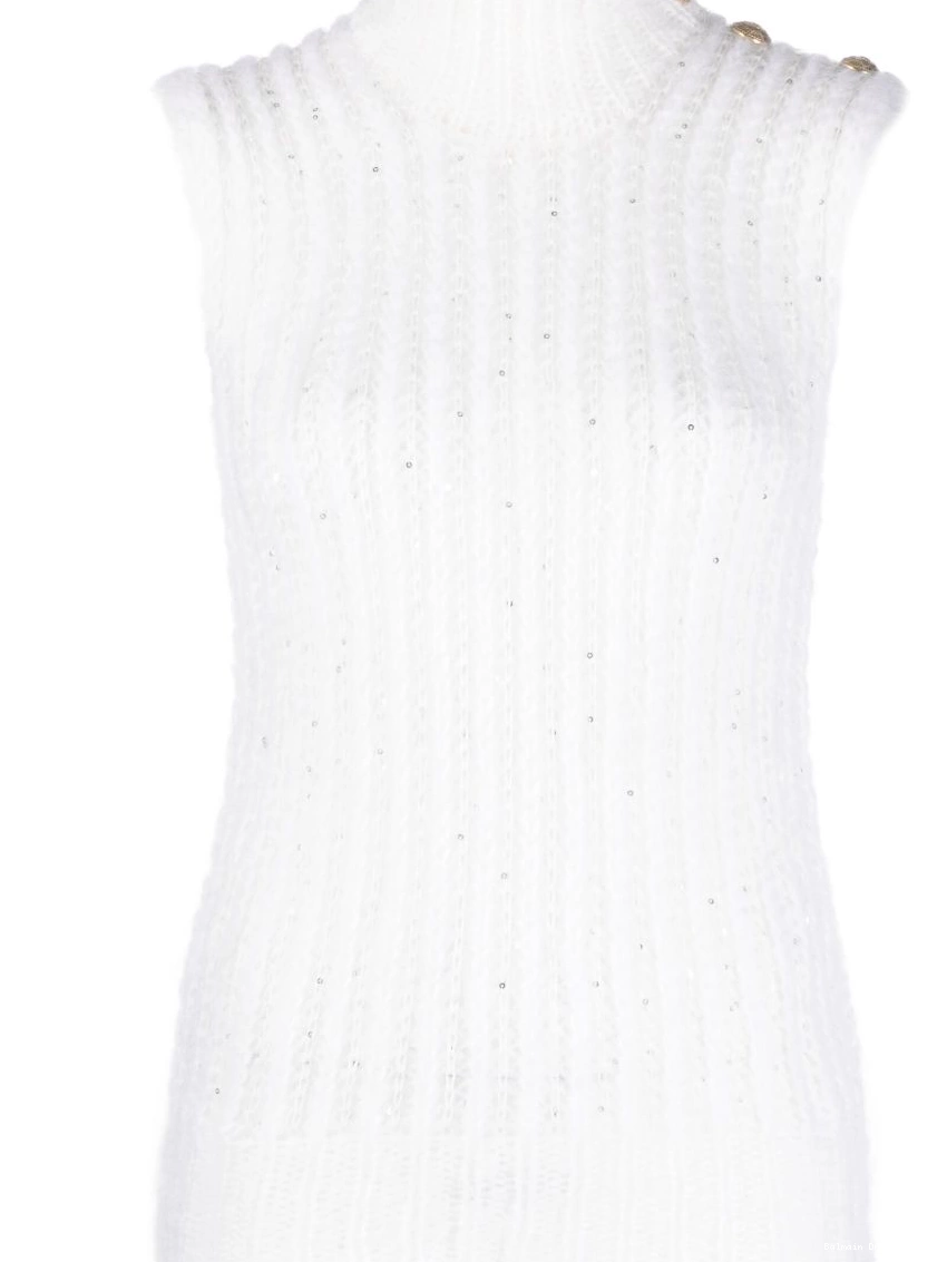 Cheap knitted Balmain sequin-embellished Women top 0220