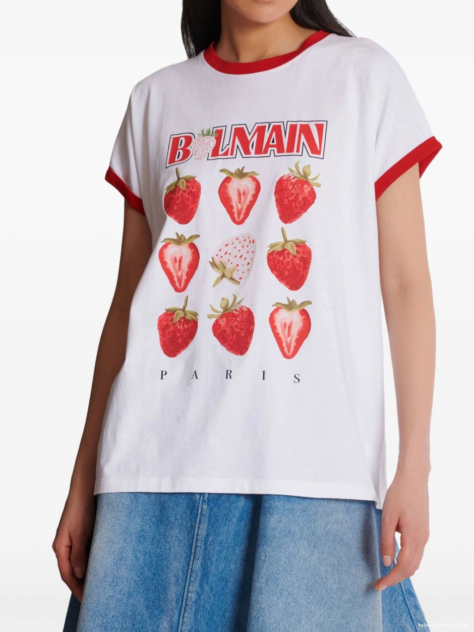 Affordable Women T-shirt strawberry print Balmain 0213