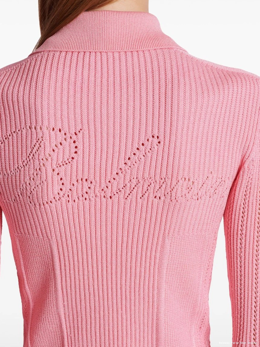 Affordable cardigan knit Women logo-embroidered Balmain 0219